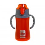 Ecolife Kids thermos Red Θερμός από ανοξείδωτο ατσάλι παιδικό με λαβή για τα παιδικά χεράκια, Χρώμα: Κόκκινο, 300 ml